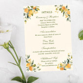 Mediterranean Citrus Botanical Wedding Informatiekaartje
