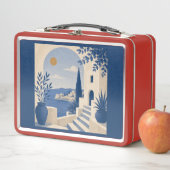 Mediterranean Coastal Arch Navy Blue Lunch Box (En situation)