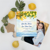 Mediterranean Coastal Photo Lemon Wedding Invite