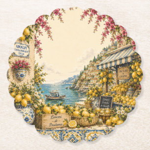Mediterranean Escape Citroenmarkt Decor Kartonnen Onderzetters