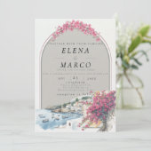 Mediterranean / European Destination Wedding Kaart (Staand voorkant)