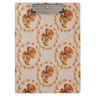 Mediterranean floral wreath pattern warm orange fl klembord