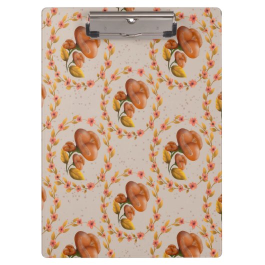 Mediterranean floral wreath pattern warm orange fl klembord (Voorkant)