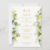 Mediterranean Fresh Lime Lemons & Flowers Garlands Kaart (Voorkant)