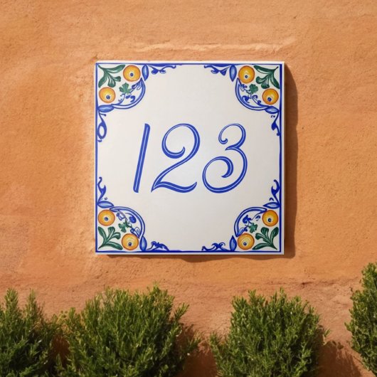 Mediterranean House Number – Arancia Tegeltje