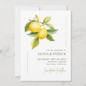 Mediterranean Italy Greece Lemon Vibrant Wedding Save The Date (Voorkant)