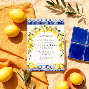 Mediterranean Lemon Amalfi Coast Baby Shower Kaart