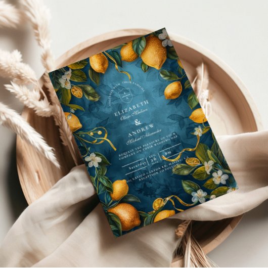 Mediterranean Lemon Bliss Wedding Kaart