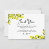 Mediterranean Lemon Bridal Shower Bedankkaart (Voorkant)