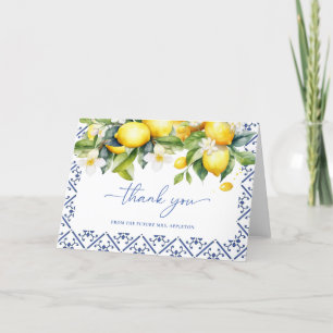 Mediterranean Lemon Main Squeeze Bruiloftsfeest Bedankkaart