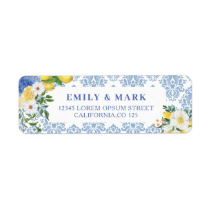 Mediterranean Lemon Wedding Retouradres Etiket