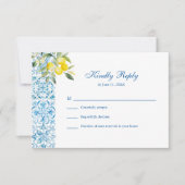 Mediterranean Lemon Wedding RSVP Kaartje (Voorkant)