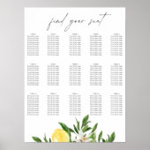 Mediterranean Lemon Wedding Seating Chart Poster (Voorkant)