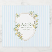 Mediterranean Lemon Wedding Sparkling Wijnetiket (Enkel label)