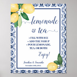 Mediterranean Lemonade & Theebar Bruiloftsfeest Poster