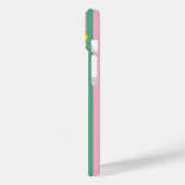 Mediterranean Lemons Pink Green Stripes Name Case-Mate iPhone Case (Achterkant / Links)