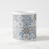 Mediterranean Moroccan Tile pattern Extra Grote Beker (Voorkant)