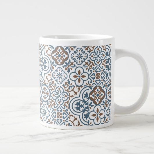Mediterranean Moroccan Tile pattern Extra Grote Beker (Rechts)
