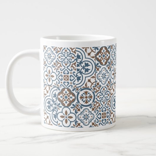 Mediterranean Moroccan Tile pattern Extra Grote Beker (Links)