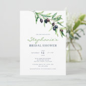 Mediterranean Olive Bridal Shower Invitation (Debout devant)