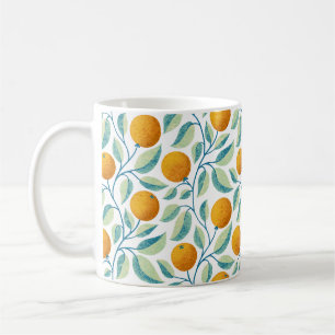 Mediterranean Oranje & Turquoise Botanische Citrus Koffiemok