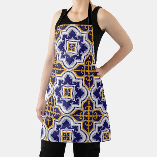 Mediterranean Pattern Kitchen Apron Schort (Insitu)
