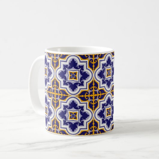 Mediterranean Pattern Kitchen Koffiemok (Voorkant links)