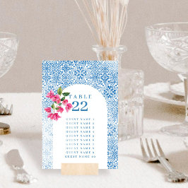 Mediterranean pattern Seating chart Number card Kaart