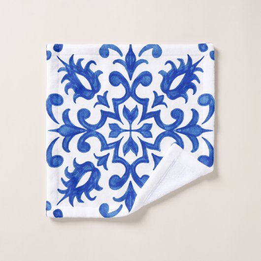 Mediterranean Portuguese Blue Tile (Gant de toilette)