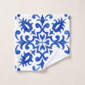 Mediterranean Portuguese Blue Tile Bad Handdoek (Wasdoekje)