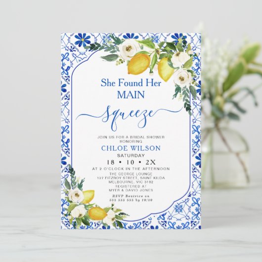 Mediterranean Positano Main Squeeze Vrijgezellenfe Kaart (Staand voorkant)