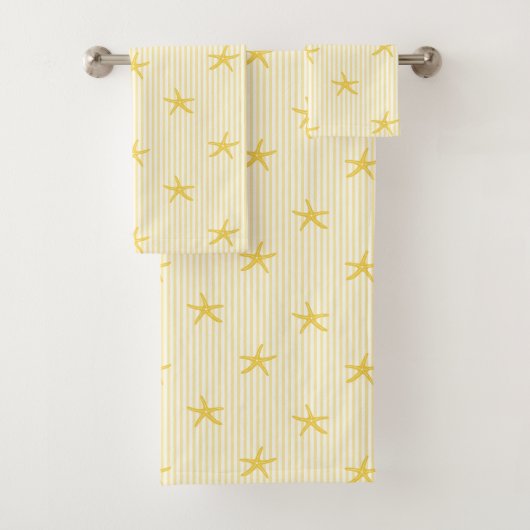 Mediterranean Seaside Starfish Stripe Lemon Yellow (En situation)
