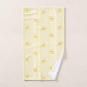 Mediterranean Seaside Starfish Stripe Lemon Yellow (Serviette à main)