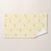 Mediterranean Seaside Starfish Stripe Lemon Yellow (Serviette à main)