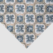 Mediterranean Spanish Tile Pattern Gold Blue Tissuepapier (Detail)
