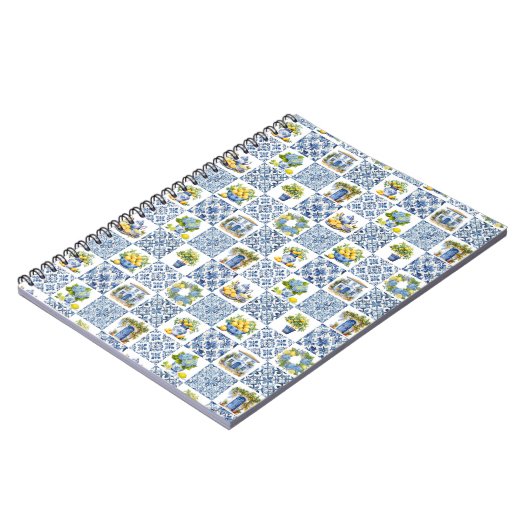 Mediterranean Summer Lemon Pattern  Notitieboek (Linkerzijde)