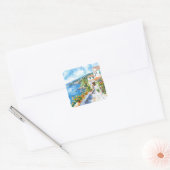 Mediterranean Summer Vierkante Sticker (Envelop)