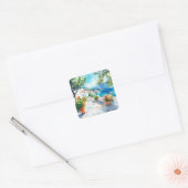Mediterranean Summer Vierkante Sticker (Envelop)