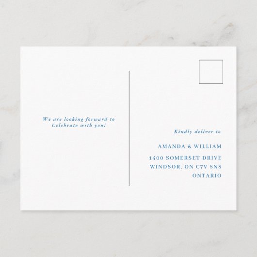 Mediterranean tegel pattern RSVP Response Aankondigingskaart (Achterkant)