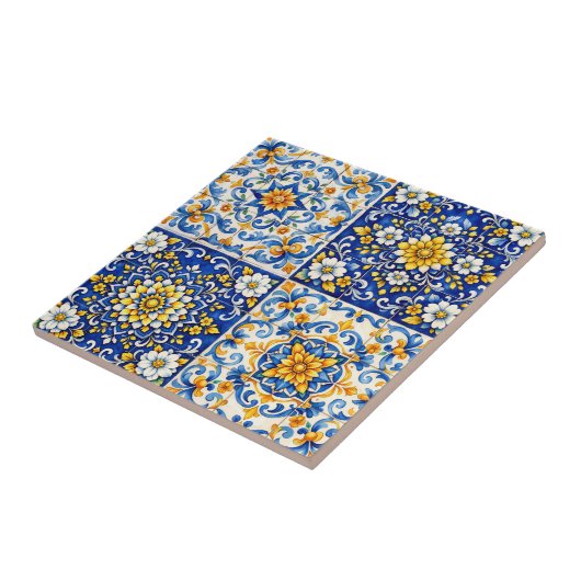 Mediterranean Tile Bloom Tegeltje (Zijkant)