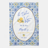 Mediterranean Tile Custom Newlywed Theedoek (Verticaal)