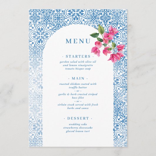 Mediterranean tile pattern menu (Voorkant)