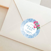 Mediterranean tile pattern Round Sticker