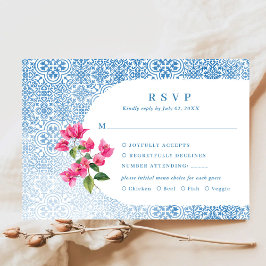 Mediterranean tile pattern RSVP Response Card