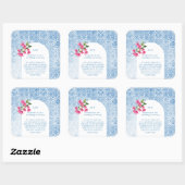 Mediterranean tile pattern vierkante sticker (Vel)