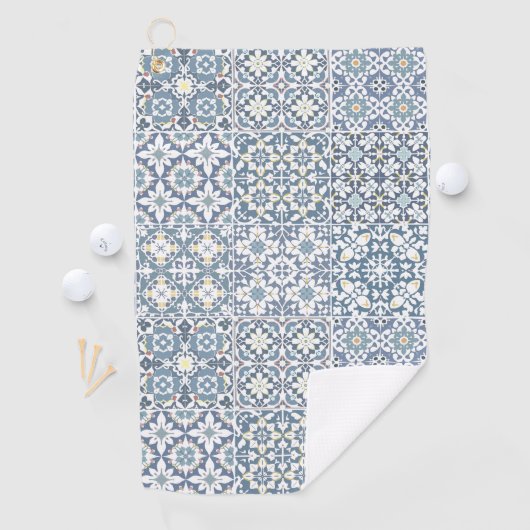 Mediterranean Tiles, Moroccan, Majolica, Azulejo Golfhanddoek (Insitu)