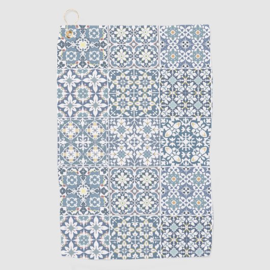Mediterranean Tiles, Moroccan, Majolica, Azulejo Golfhanddoek (Voorkant)
