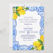 Mediterranean Tiles Summer Wedding with Lemons Kaart (Voorkant)