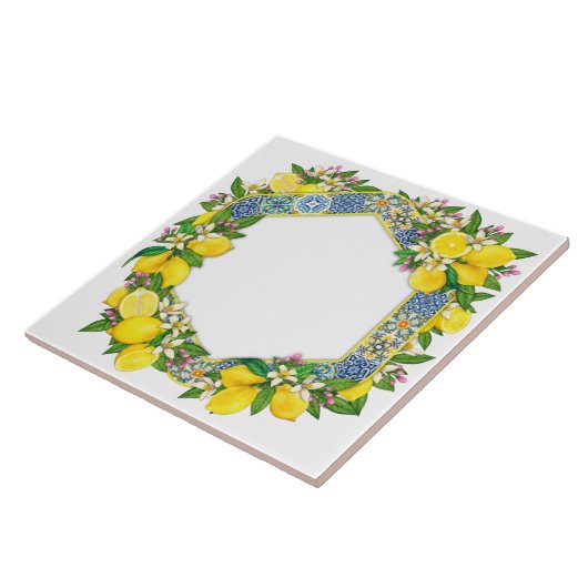 Mediterranean Traditional Pattern Ceramic Tile Tegeltje (Zijkant)