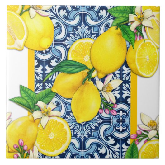 Mediterranean Traditional Pattern Tegeltje (Voorkant)